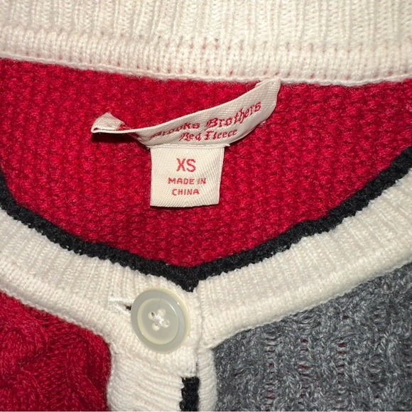 Brooks Brothers Red Fleece Cable Knit XS Christmas Merino Wool Cardigan Sweater - Picture 11 of 11